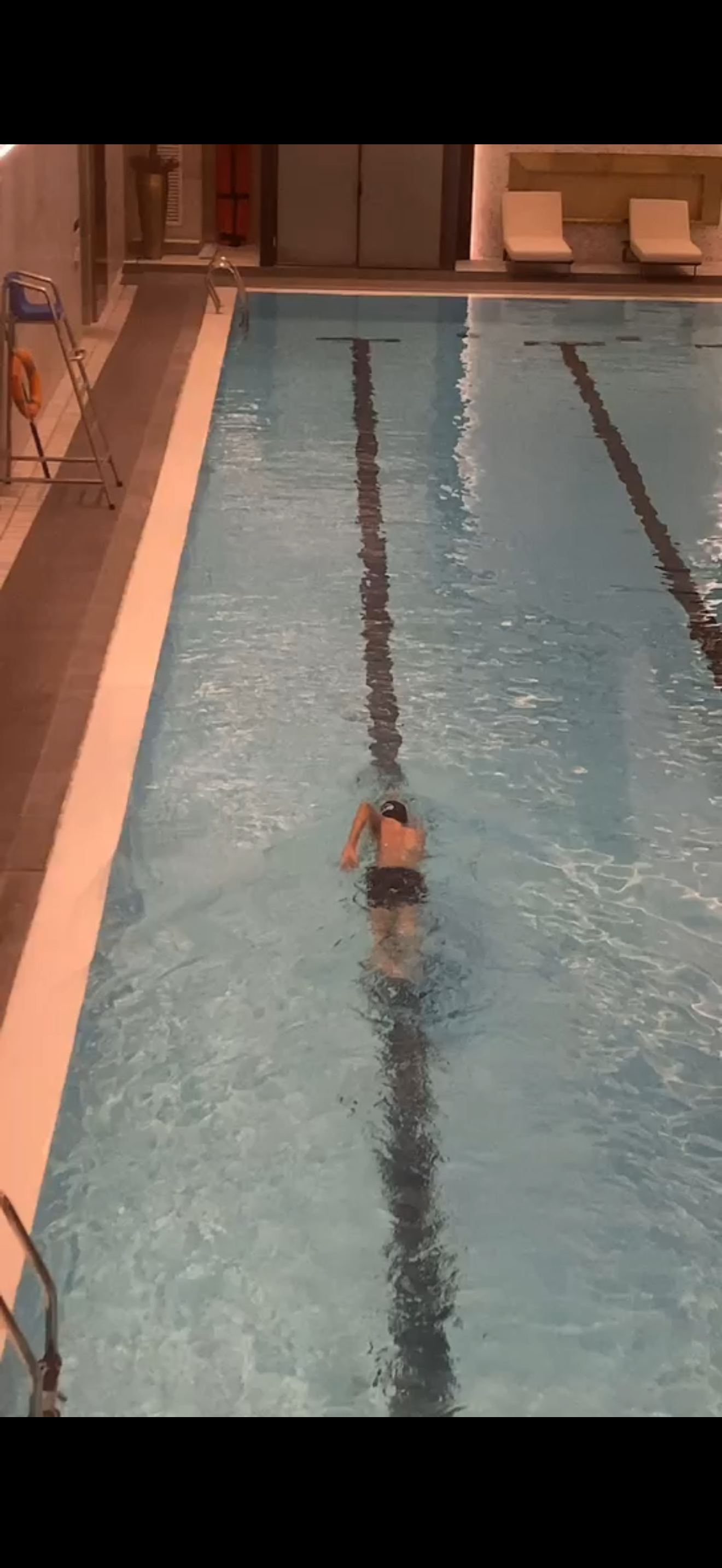 Swimming in an indoor pool